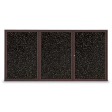 United Visual Products Sliding Door Indoor Enclosed Corkboard, 7 UV9027ACSH-WHITE-BLSPRU